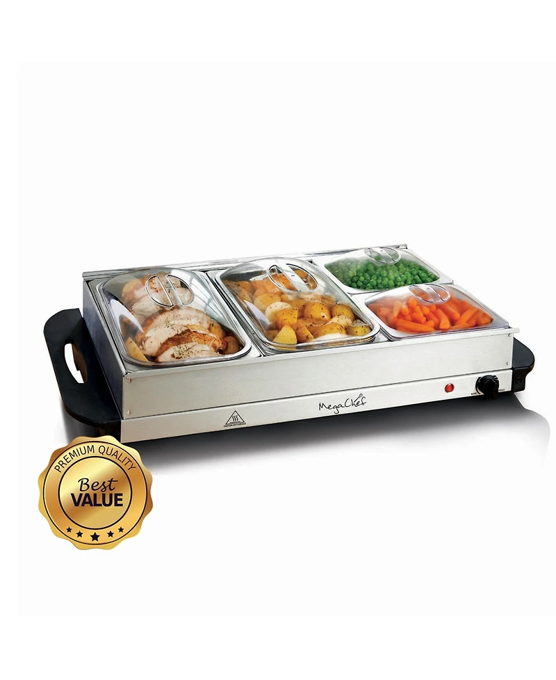 MegaChef 4 Section Buffet Server Food Warmer