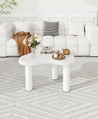 Streamdale Furniture Cloud Coffee Table Classic Modern Marbling Tea Table, Irregular Indoor End Table For Living Room Apartment Free Shape with 3 Legs