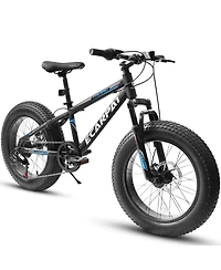 Streamdale Furniture 20 inch Fat Tire Bike Adult/Teen Full Shimano 7 Speed Mountain Bike, Dual Disc Brakes, High Carbon Steel Frame, Front Suspension,