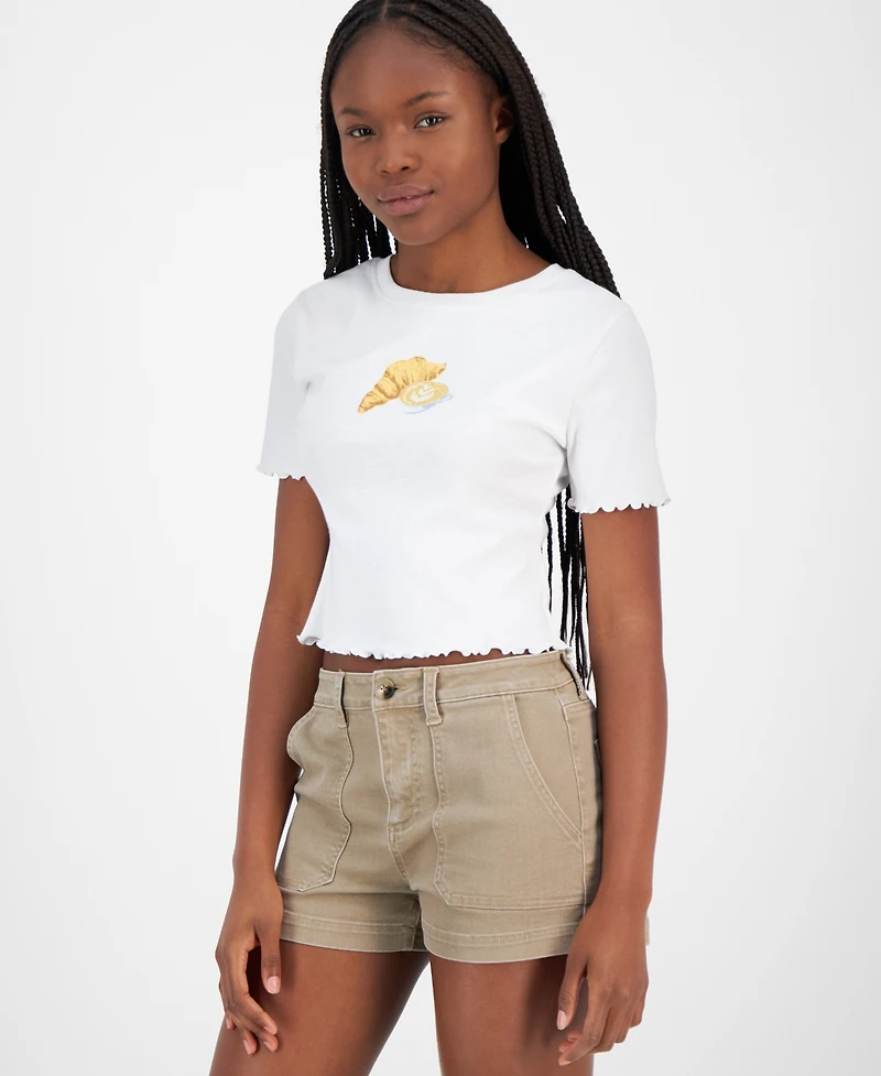 Indigo Rein Juniors' High-Rise Utility-Pocket Shorts