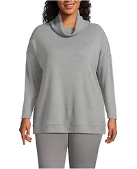 Lands' End Plus Long Sleeve Cozy Knit Cowl Neck Tunic
