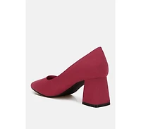 London Rag Malai Block Heel Pumps