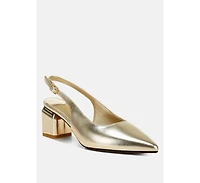 Zofoya Metallic Faux Leather Slingback Sandals Women