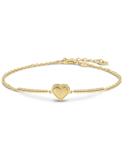 Devata Sweet Heart Chain Bracelet in 14K Gold, 6.5 in adj to 7.5 in, approx. 3.3 grams