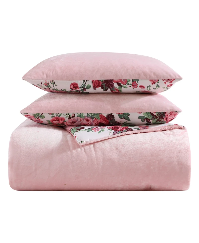 Betsey Johnson Solid Velvet -Pc. Duvet Cover Set