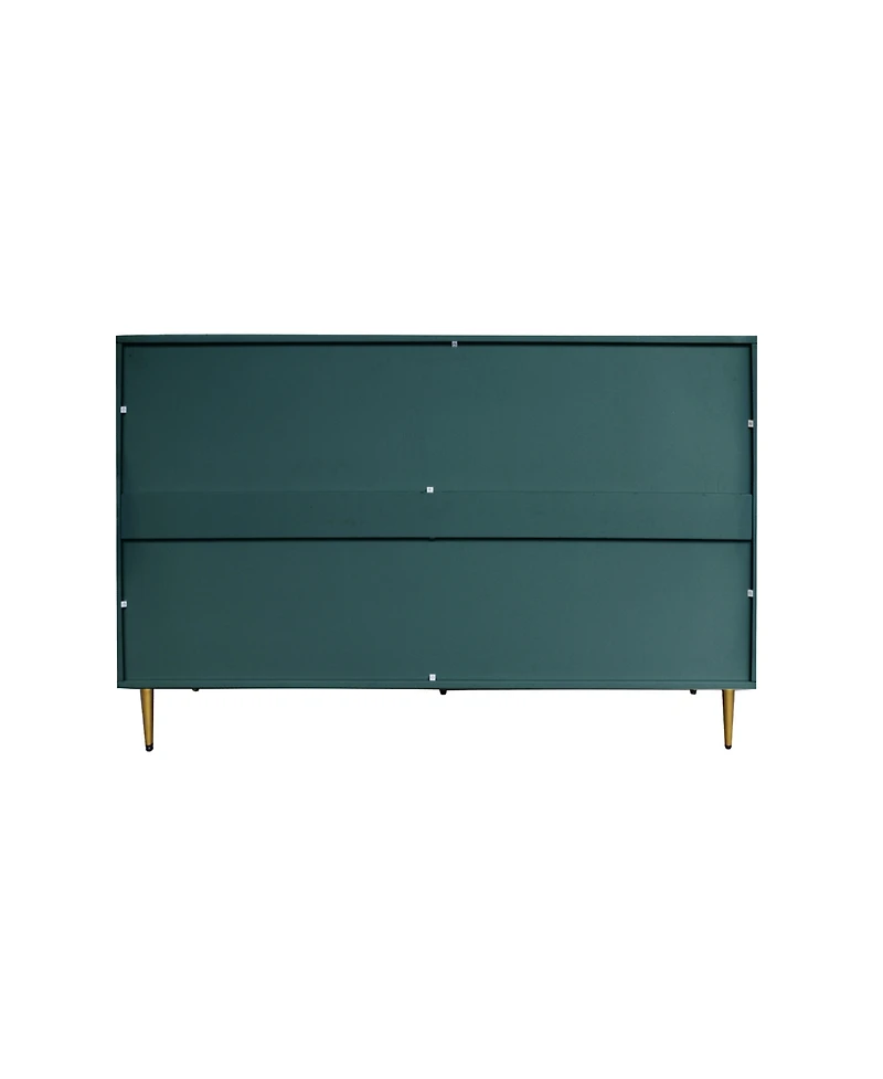 Simplie Fun Modern Green Lacquered 4 Door Wooden Cabinet Sideboard Buffet Server Cabinet Storage Cabinet, for Living Room, Entryway, Hallway, Office,