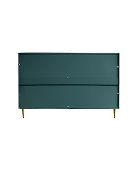 Simplie Fun Modern Green Lacquered 4 Door Wooden Cabinet Sideboard Buffet Server Cabinet Storage Cabinet, for Living Room, Entryway, Hallway, Office,