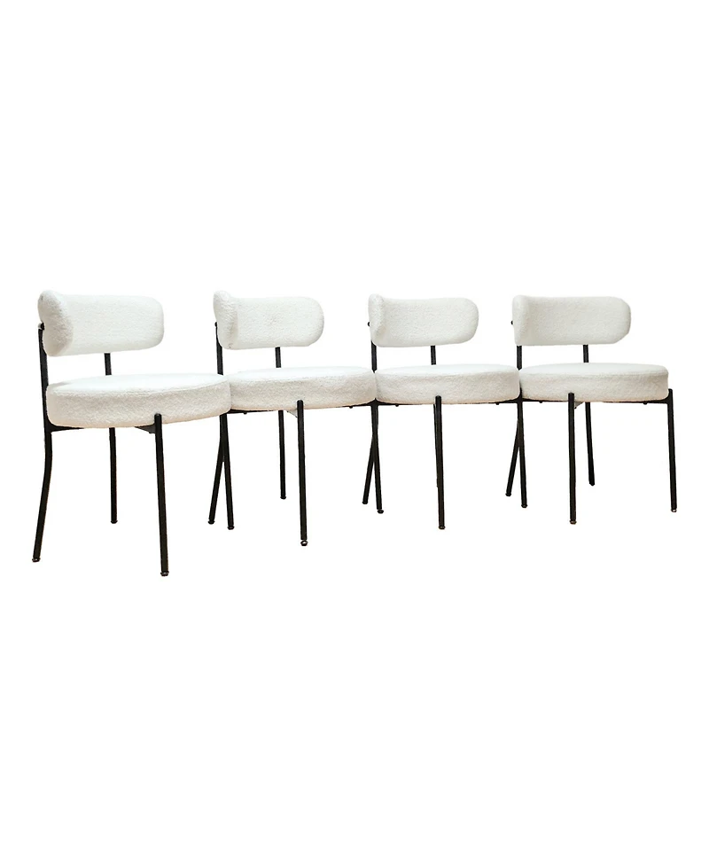 Simplie Fun Scalable Dining Table Table Set for 6-8 Person for Dining Room, Curved Backrest Round Upholstered Soft padded armless dining chairs and Ve