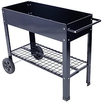 Streamdale Elevated Metal Planter Mobile, Ergonomic, Black