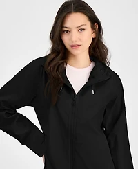 Rains Women's Long Zip-Front Hooded Rain Coat