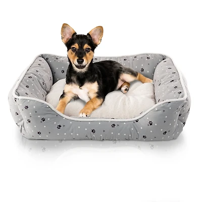 Details Microsuede Pet Bed, Dog Beds for Small Dogs and Cats, Calming Cuddler Bed Pets with Sides Plush Center