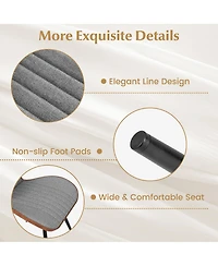 Gymax Set Armless Dining Chair w/ Curved Backrest U-shaped Seat & Non-slip Foot Pad