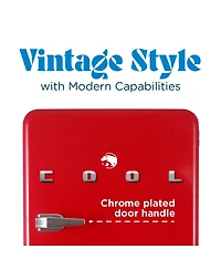 Commercial Cool 3.2 Cu. Ft. Refrigerator With Freezer, Vintage Style Refrigerator, Slide-Out Glass Shelves & Tall Bottle Storage, Retro Fridge