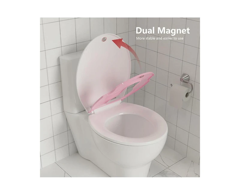 gaomon Toilet Seat Round,Toilet Seat with Toddler Seat Built in, Potty Training Toilet Seat Round Fits Both Adult and Child, with Soft Close, Easy Ins