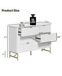 6-Drawer Dresser Chest with Metal Base