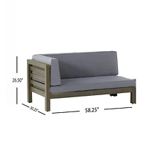 Streamdale Oana Left Corner Bench And Coffee Table. Dark Grey