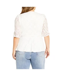 City Chic Plus Christa Lace Top