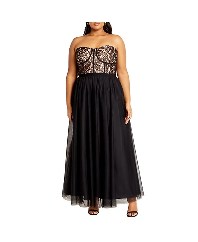 City Chic Plus Sweet Beauty Maxi Dress
