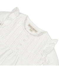 Hope & Henry Baby Girls Long Sleeve Flutter Pintuck Knit Top
