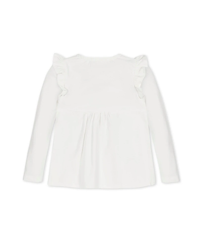 Hope & Henry Baby Girls Long Sleeve Flutter Pintuck Knit Top