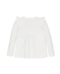 Hope & Henry Baby Girls Long Sleeve Flutter Pintuck Knit Top