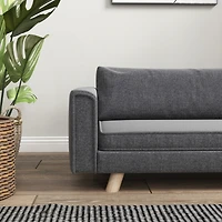 Streamdale Furniture Raised Dog Sofa, Elevated Pet Sofa for Small and Medium Dogs with Removable Seat and Back Cushions, Anti-Slip Pads, Gray