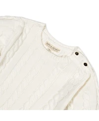 Hope & Henry Baby Girls Organic Long Sleeve Schoolgirl Cable Sweater Dress