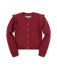 Hope & Henry Baby Girls Milano Ruffle Shoulder Cardigan