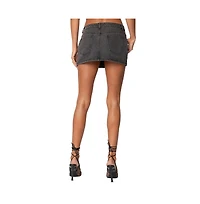 Edikted Womens Chiara Denim Micro Skirt