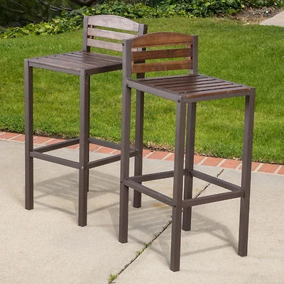 Acacia Wood And Iron Industrial Barstools: Modern Sophistication For Your Bar Or Dining Space