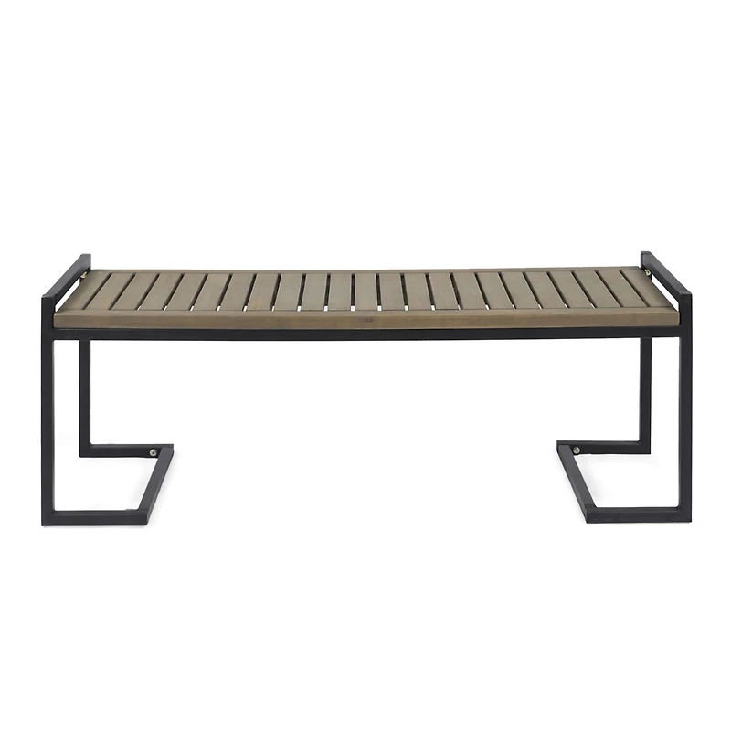 Chic Acacia Wood Bench With Iron Legs: Style And Durability