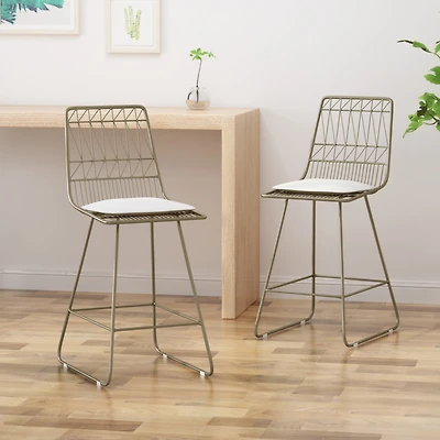 Streamdale Geometric Counter Stools with Waterproof Cushions