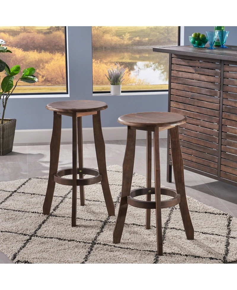 Streamdale Acacia Wood Barstools Stylish, Durable, Outdoor-Ready (Set Of 2)
