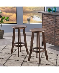 Streamdale Acacia Wood Barstools Stylish, Durable, Outdoor-Ready (Set Of 2)