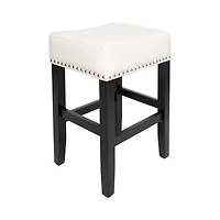 Streamdale Furniture 26-Inch Backless Ivory Leather Counter Stool (Set Of 2)