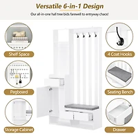 Streamdale Multifunctional Hallway Storage with Bench and Hooks