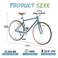 Streamdale Classic Single Speed City Bike for Men and Women