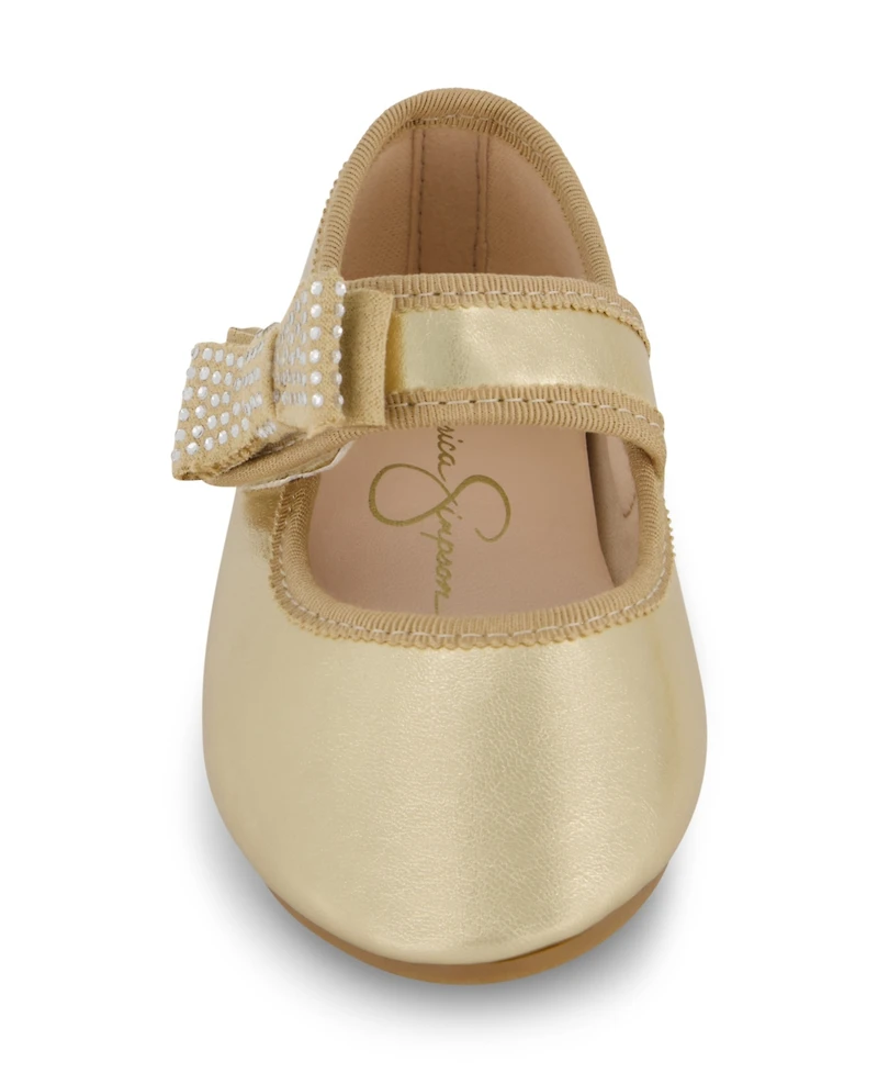 Jessica Simpson Toddler Girls Amy Crystal Bow Ballet Flat