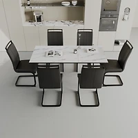 Streamdale Expandable Dining Set with Cushioned Armless Chairs