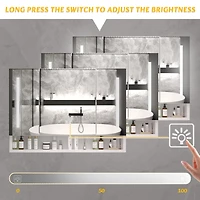 Streamdale Modern Bathroom Cabinet with Mirror, Led Lights, Storage