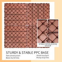 Streamdale Furniture Interlocking Deck Tiles, 11.8", 44-Pack, Waterproof Outdoor Flooring