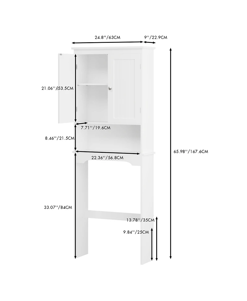 Over The Toilet Storage Cabinet, Bathroom Shelf Over Toilet, Bathroom Storage Cabinet Organizer, Wood Bathroom Space Saver, White