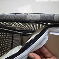 175 Gallon Outdoor Storage Box with Inner Liner, Pe Rattan Wicker Deck Box with Pneumatic Bar Lift for Indoor & Outdoor, Patio Furniture Cushions, Poo