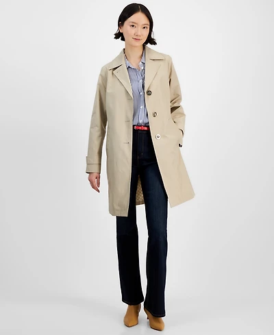 Michael Michael Kors Women's Notched Collar Button-Front Coat, Exclusively at Macy's