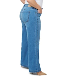 Seven7 Plus Size High Rise Wide Leg Jeans