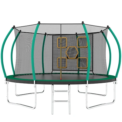 Streamdale Furniture 14FT Trampoline with Enclosure - Recreational Trampolines with Ladder, Astm Approval Outdoor Trampoline for Kids