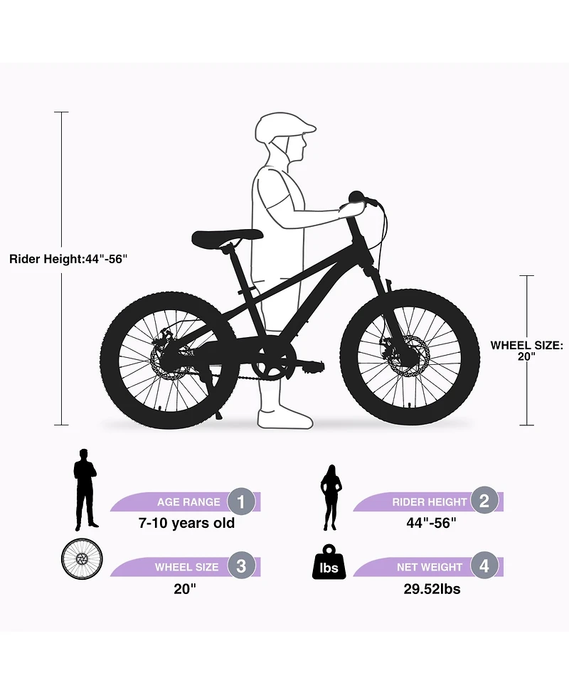 Streamdale 20" Mountain Bike for Kids (Ages 7-10)