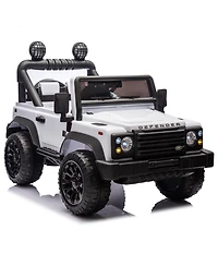Streamdale Furniture Licensed 2015 Land Rover Defender 90,24V Kids Ride On Xxl Car W/Parents Control,2wd, Four-wheel suspension, Bluetooth, MP3,Music,