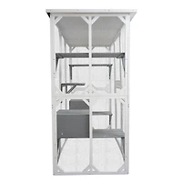 Streamdale Cat cage box lovely house cute pet play speace Wooden White Medium