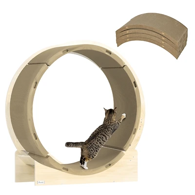 Cat Scratching Board, 4 Pack Cat Scratcher for Indoor Cats, Reversible Cat Scratching Post Replacement for Cat Wheel, Brown
